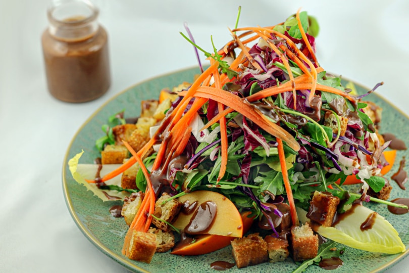 Blattsalat mit Schokodressing