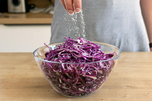 Rotkohl salzen
