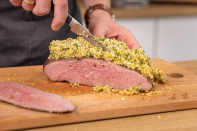 Roastbeef aufschneiden