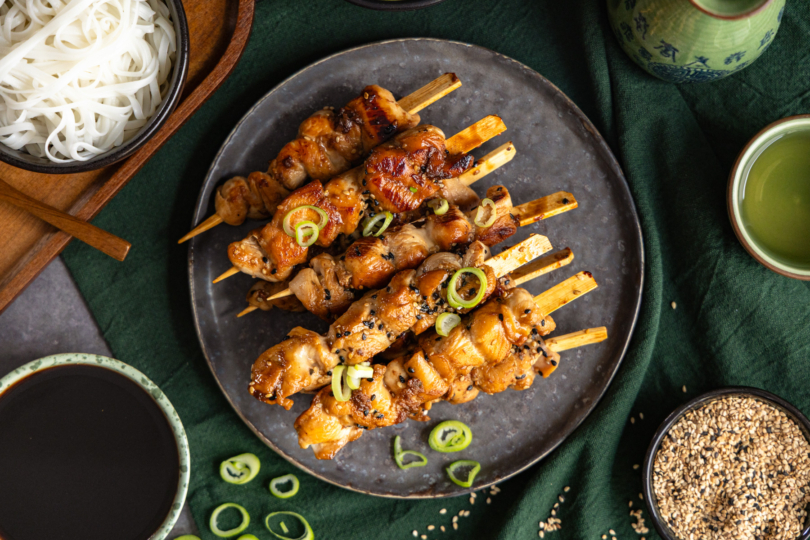 Teriyaki-Hähnchenspieße mit würziger Marinade