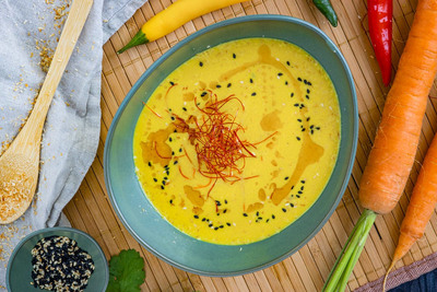 Vegane Möhrensuppe mit Ingwer