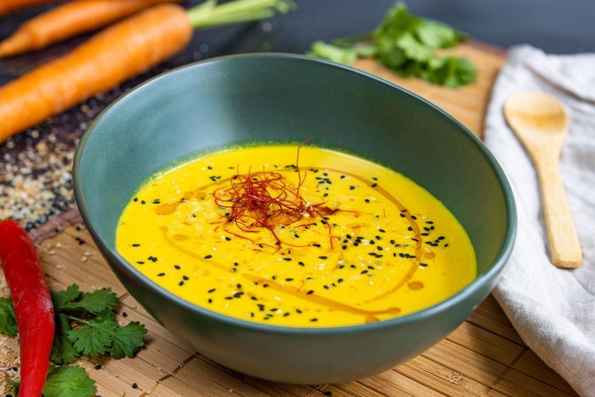 Vegane Möhrensuppe mit Ingwer