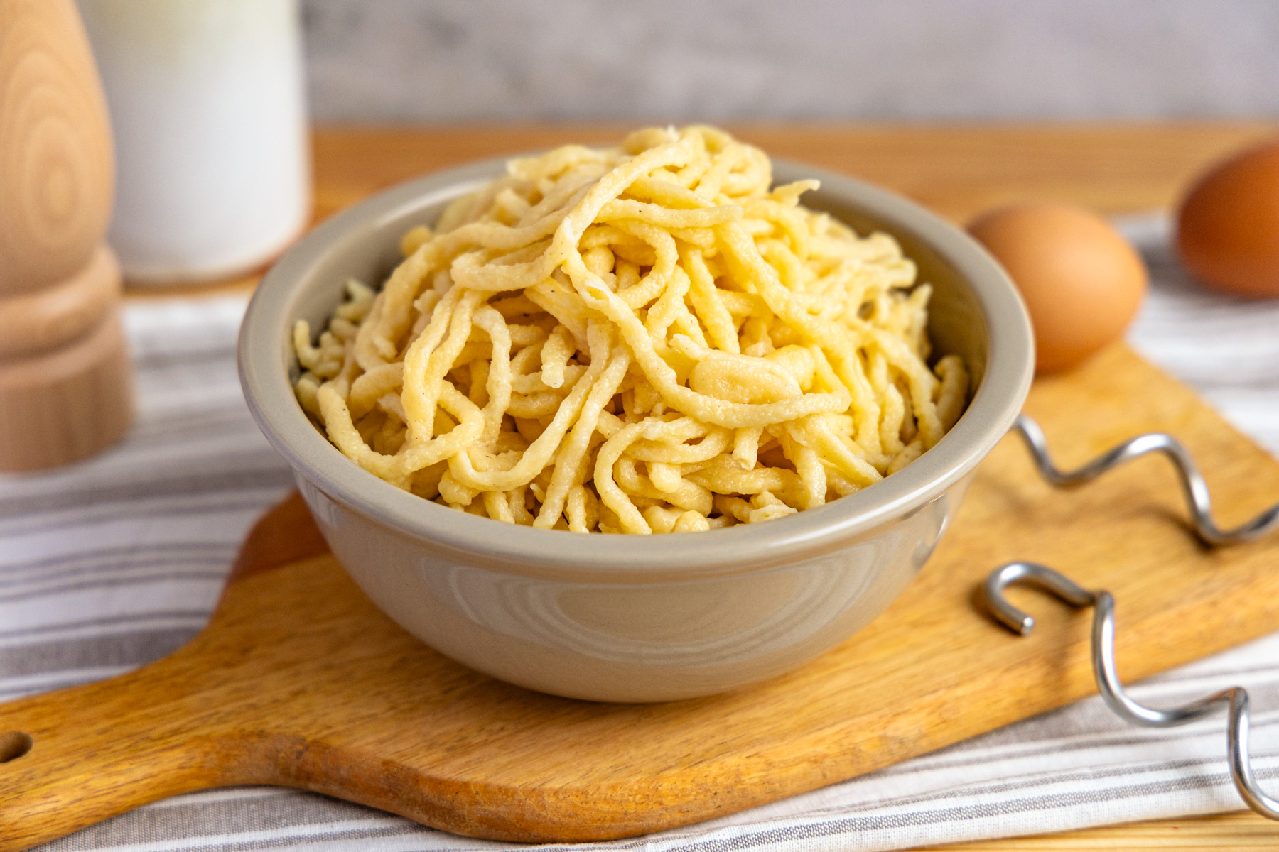 rezept käsespätzle mit fertigspätzle im backofen