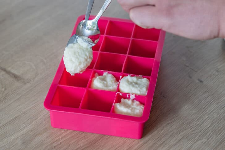 Knoblauchpaste in Eiswürfelform einfrieren