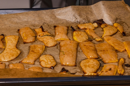 Butternutschalen aus dem Ofen