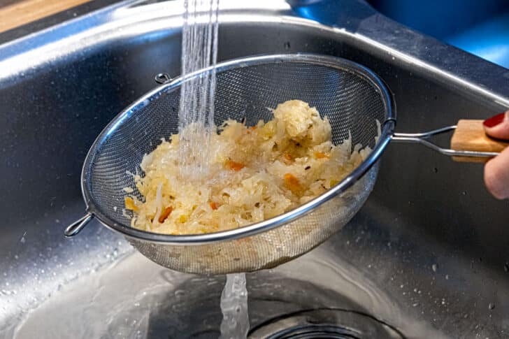 Sauerkraut abwaschen
