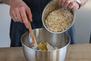 Haferflocken dazugeben