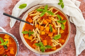Kürbissoße mit Pasta