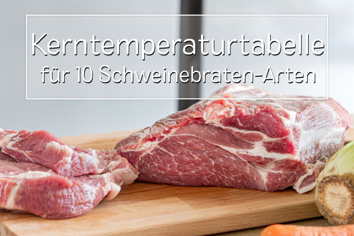 Kerntemperatur-Tabelle für 10 Schweinebraten-Arten