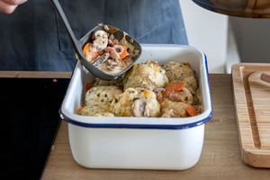 Knödelauflauf mit Champignons