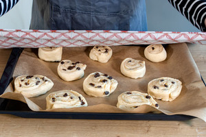 Rosinenschnecken abdecken