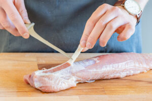 Schweinefilet Sehen entfernen
