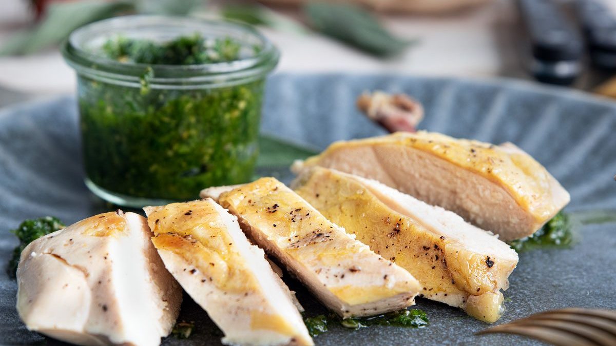 Maishähnchenbrust Sous-Vide gegart