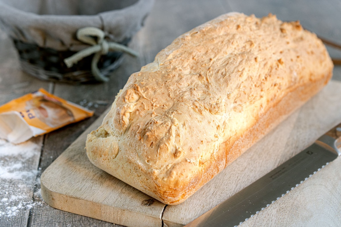 Einfaches Weißbrot mit Backpulver backen | Rezept