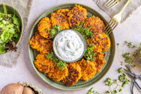 Einfache knusprige Süßkartoffelpuffer