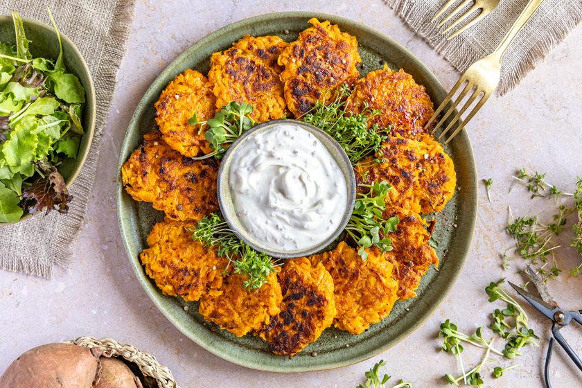 Einfache knusprige Süßkartoffelpuffer