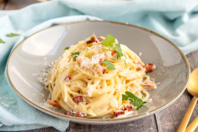Spaghetti Carbonara mit Sahne Sauce