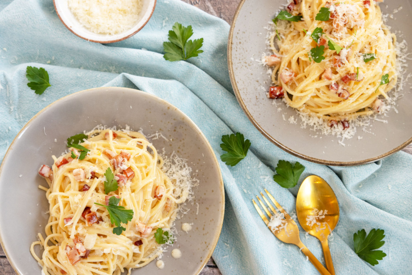 Spaghetti Carbonara mit Sahne Sauce