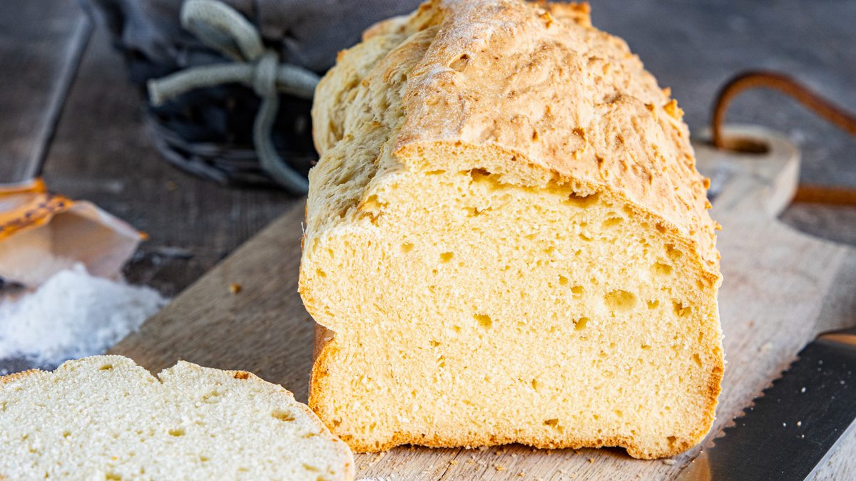 Einfaches Weißbrot mit Backpulver backen