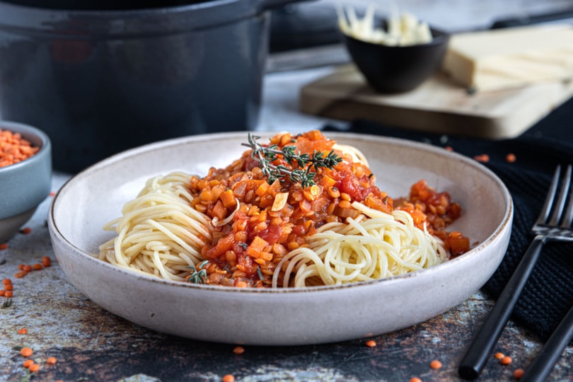 Rote Linsen Bolognese