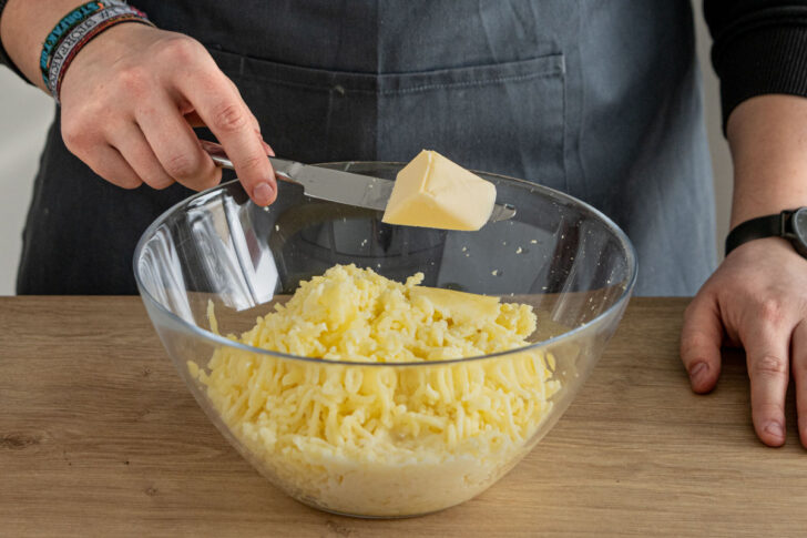 Butter zugeben
