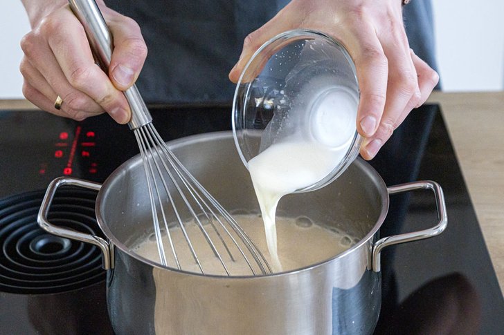 Birnensuppe mit Stärke abbinden
