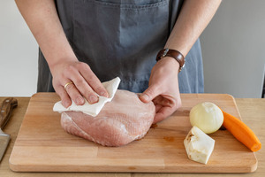 Fleisch abtupfen