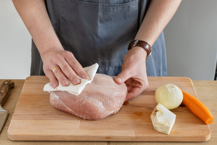 Fleisch abtupfen