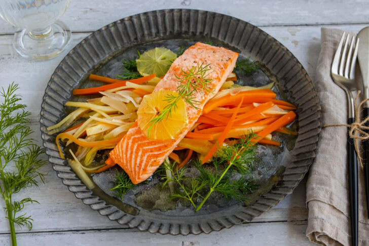 Gedünsteter Lachs