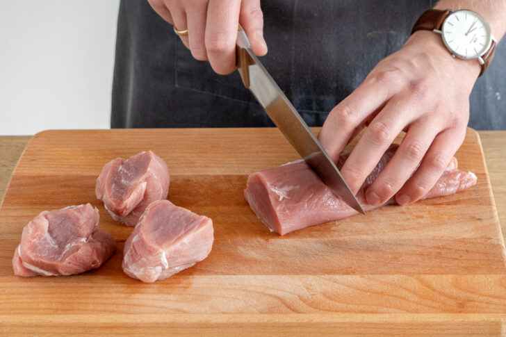 Schweinefilet teilen
