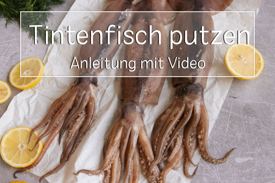 Frischen Tintenfisch putzen