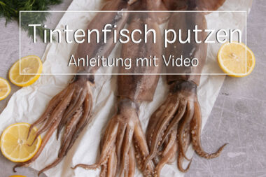 Frischen Tintenfisch putzen