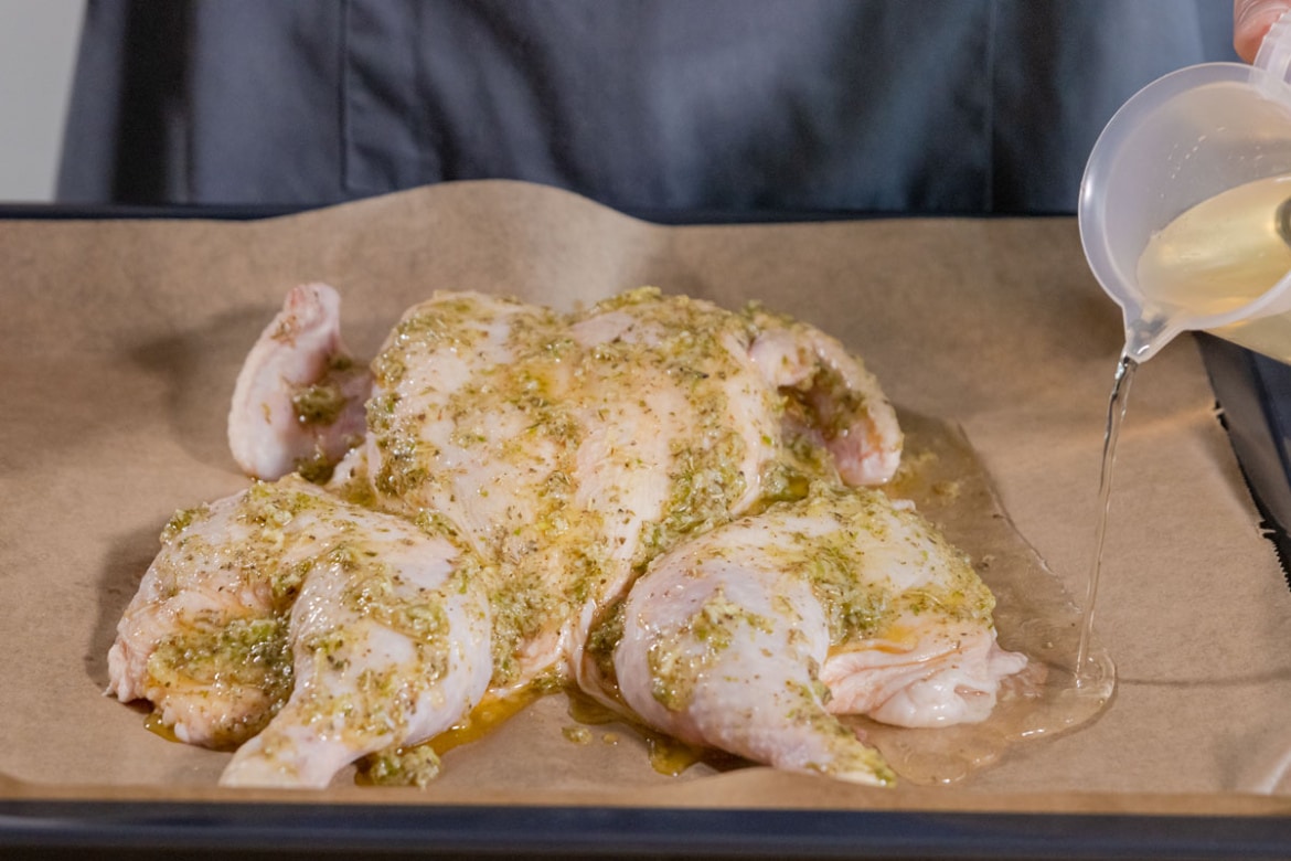 Roadkill-Chicken: Rezept für Platthuhn vom Blech
