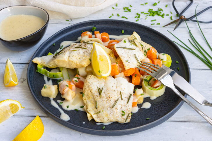Kochfisch mit Senfsoße