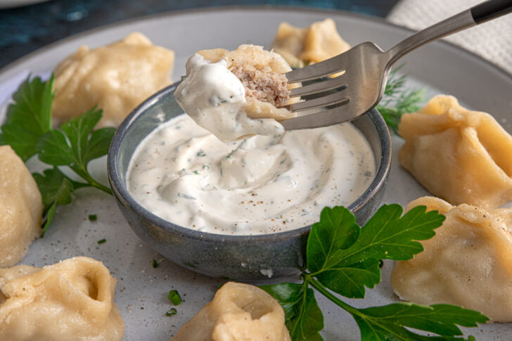 Russische Maultaschen mit Schmand