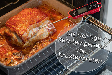 Kerntemperatur von Krustenbraten - Titel