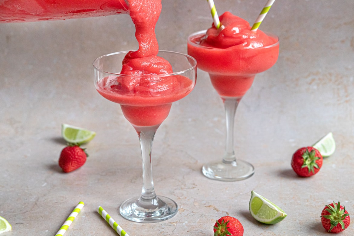 Erdbeerdaiquiri Frozen Daiquiri mit Erdbeeren Rezept