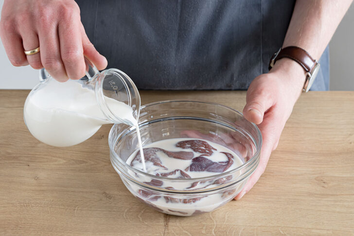 Leber in Milch einlegen