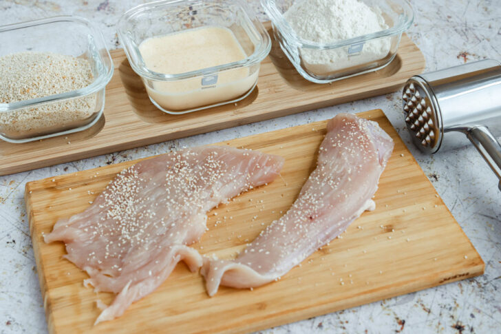 klassisch Fleisch panieren