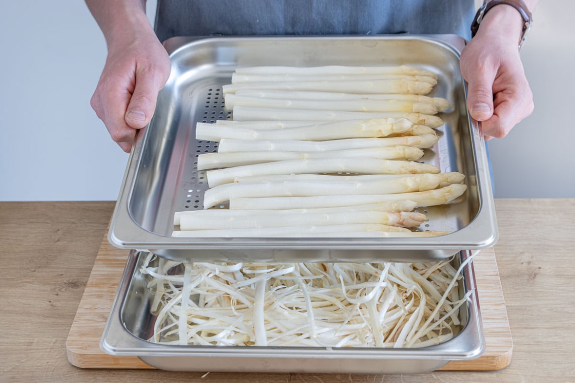 Spargel im Dampfgarer zubereiten Rezept