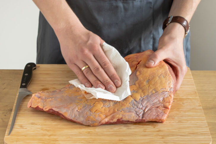 Fleisch abtupfen
