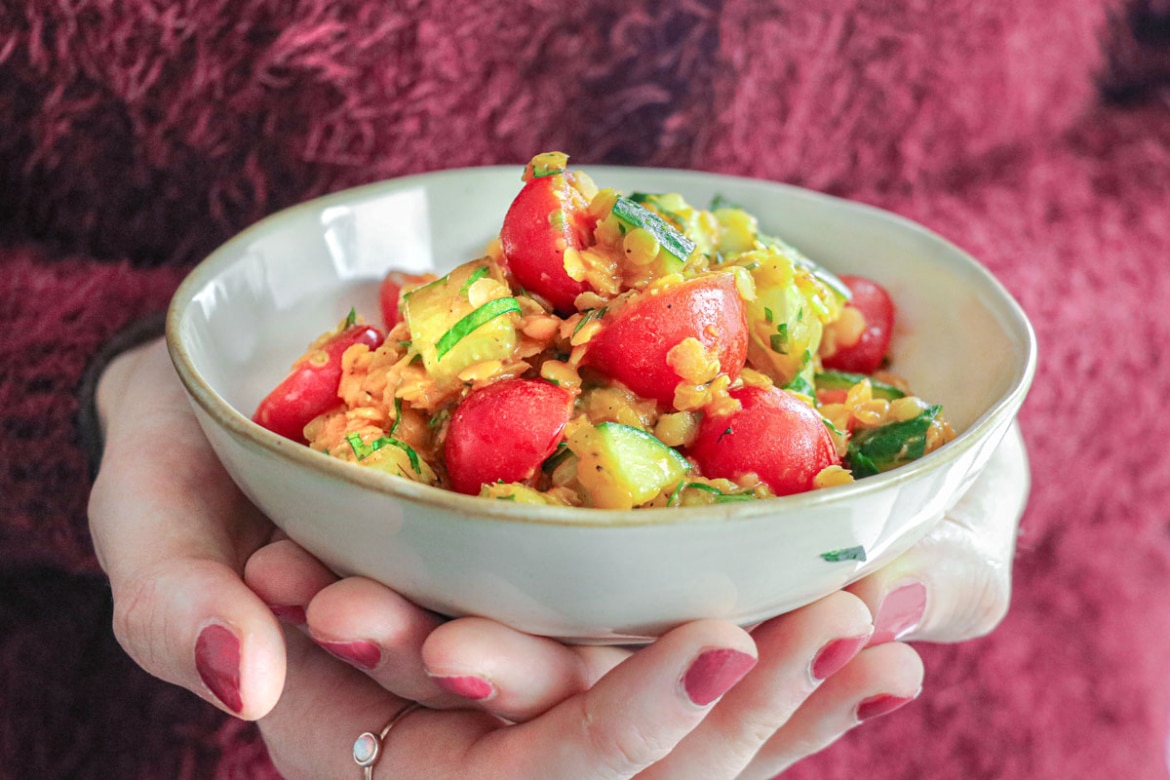 Roter Linsensalat: vegan und gesund | Rezept
