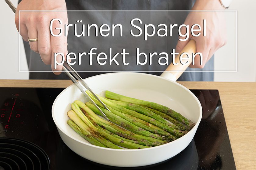 grünen Spargel braten - Titel