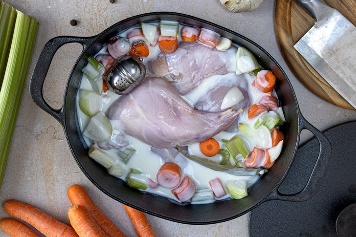 Kaninchenfleisch einlegen