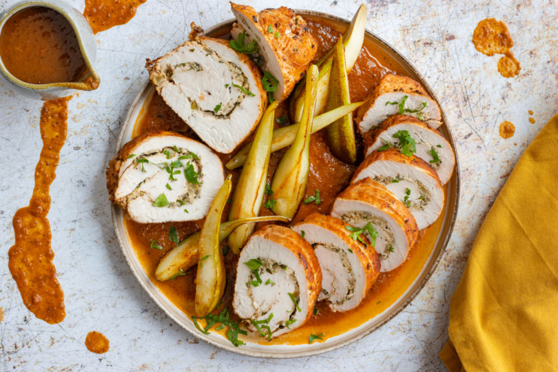 Putenrollbraten aus dem Backofen