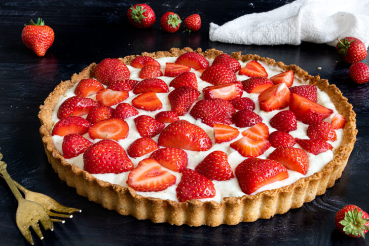 Erdbeertarte mit Vanillefüllung