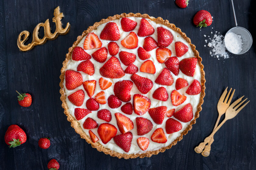 Erdbeertarte mit Vanillefüllung