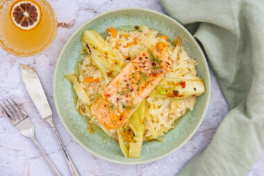 Fenchelrisotto mit Lachs