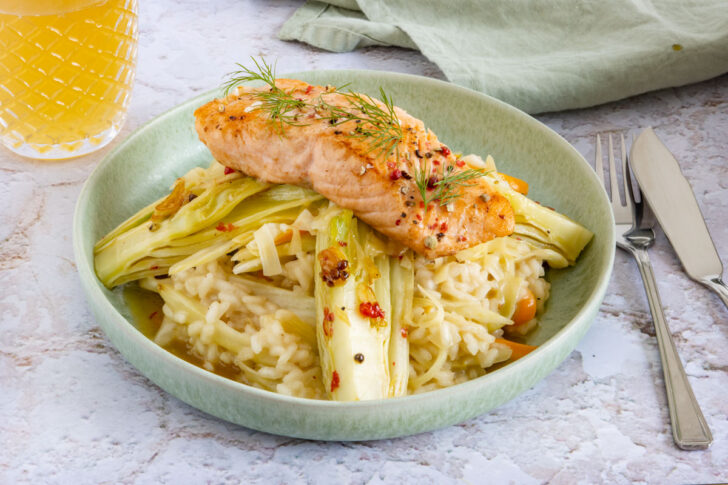 Fenchelrisotto mit Lachs