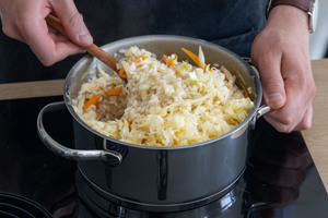 Fenchel und Käse unterrühren